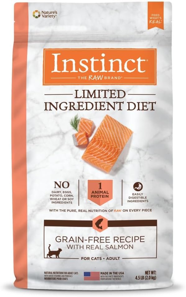 Instinct Limited Ingredient Diet, Natural Dry Cat Food, Grain Free Recipe – Real Salmon, 4.5 lb. Bag