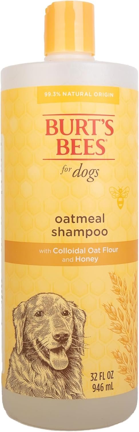 Burt’s Bees for Pets Oatmeal Dog Shampoo with Honey, Soothing Dog Shampoo for Itchy and Sensitive Skin, pH Balanced Formula That Gently Cleans and Moisturizes Dog Coats, 32 Fl Oz