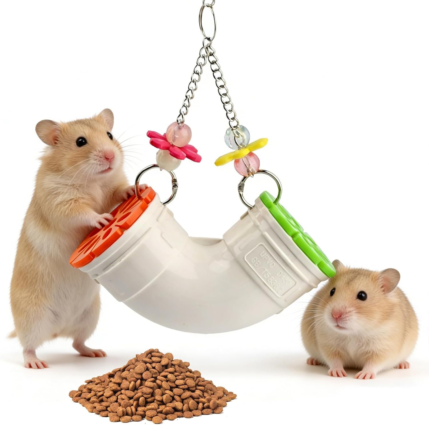 Mouse Rat’ Enrichment Toys, Rat’ Foraging Toy, Interactive Treat Dispenser Slow Feeder Hanging Fancy Mice Cage Accessories for Ra-ts Guinea Pig Small Pet, Wide Opening (Random)