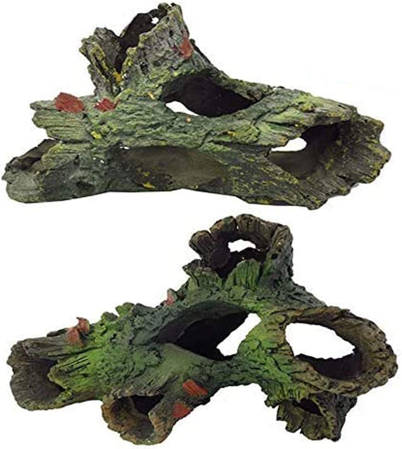 Tfwadmx Decaying Trunk Aquarium Ornament, Betta Fish Hideout – Small Resin Aquarium Decoration Log with Holes & Caves