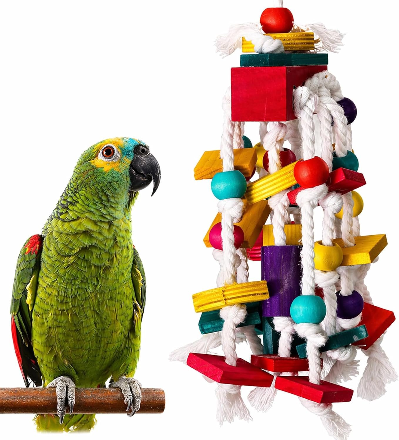 Rypet Bird Chewing Toy – Parrot Cage Bite Toys Wooden Block Bird Parrot Toys for Small and Medium Parrots and Birds
