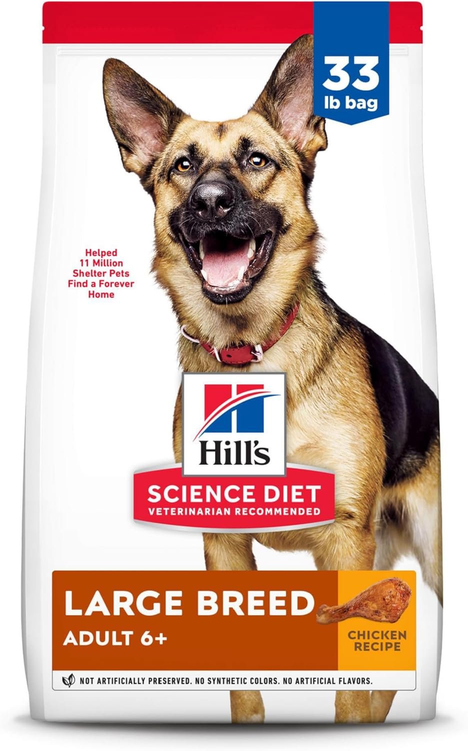 Hill’s Science Diet Adult 6+ Large Breed Dry Dog Food, Chicken, 33 lb. Bag