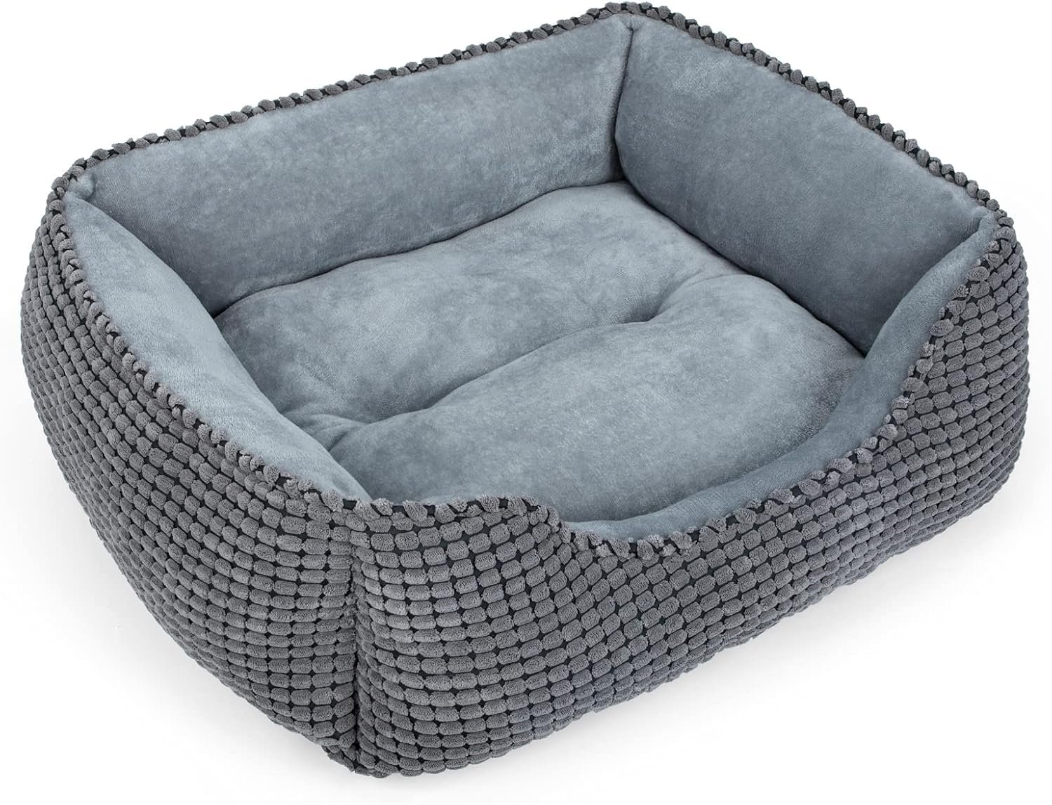 MIXJOY Dog Bed for Large, Medium, Small Dogs – Rectangle, Washable, Orthopedic, Soft Cat Beds – Anti-Slip Bottom, Multiple Sizes (35”, Grey)