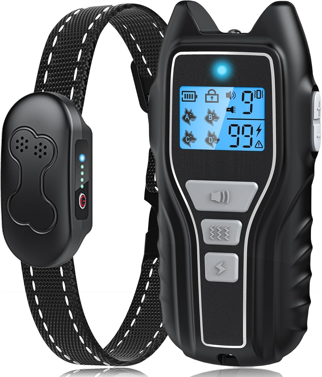 Dog Shock Collar with Remote Control – Rechargeable Dog Training Collar, IPX7 Waterproof E Collar for Dogs with 4 Safe Modes Flashlight Beep Vibration Shock Ideal for All Dog Sizes (8-150lbs)