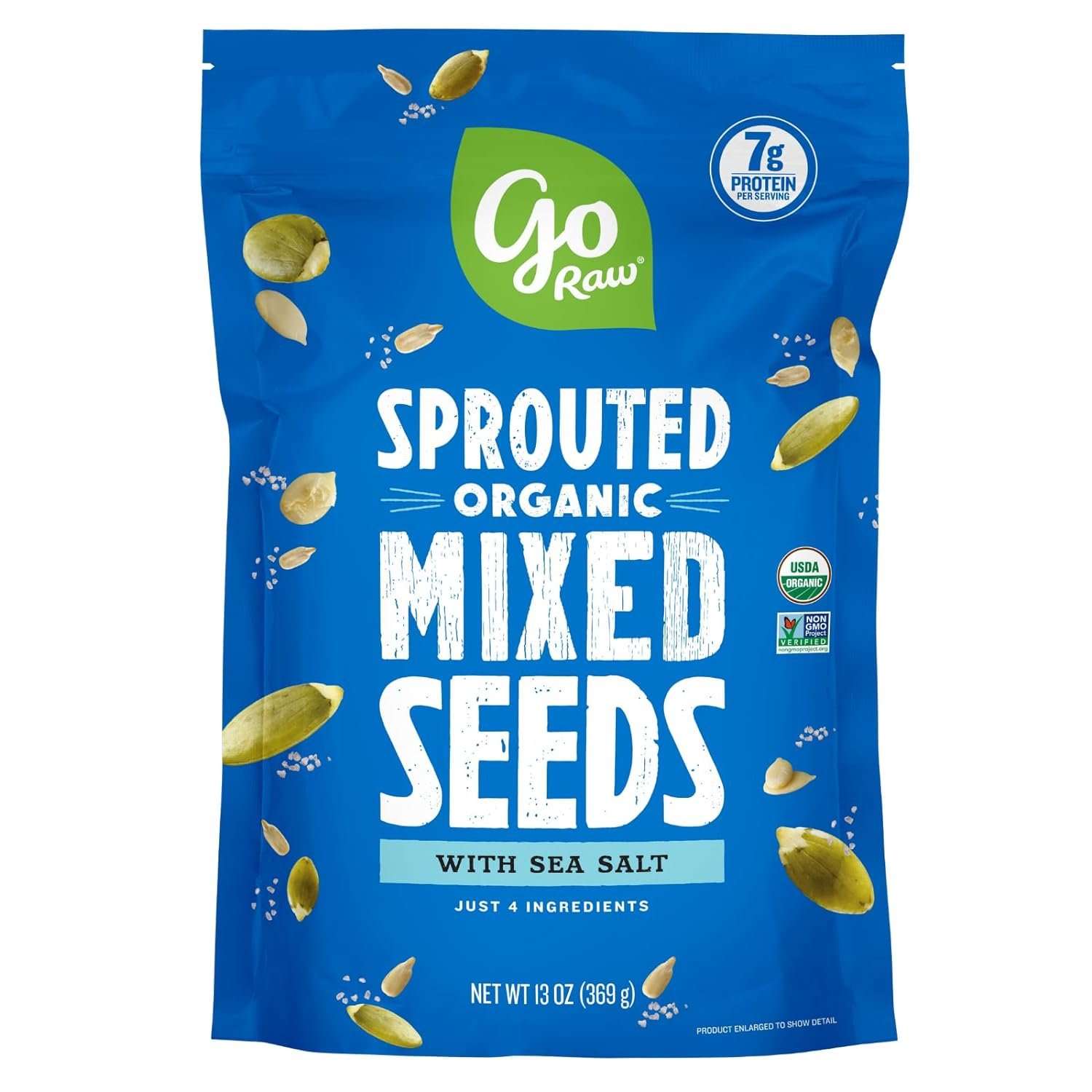 Go Raw Organic Sprouted Mixed Seeds, 13 oz, Unsalted, Keto, Kosher, Superfood