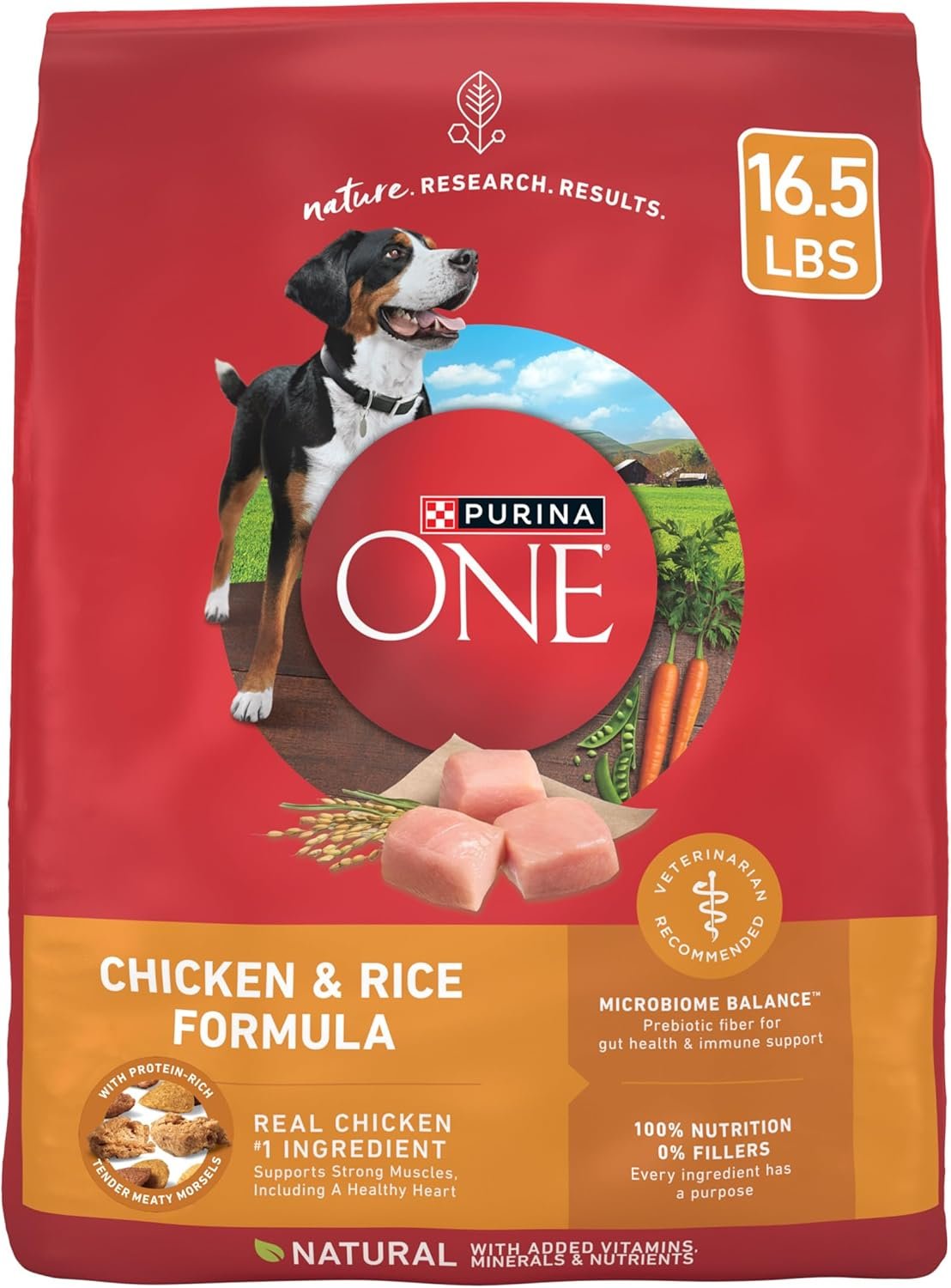 Purina ONE Chicken and Rice Formula Dry Dog Food – 16.5 lb. Bag