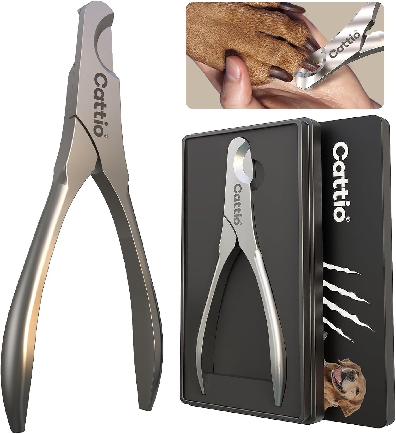 Dog Nail Clippers – All Steel Material, Built-in Spring,Heavy Duty Dog Nail Trimmer Full Metal Razor Sharp Professional for All Dogs Cats with Thick Toena,Dog Nail Trimmers