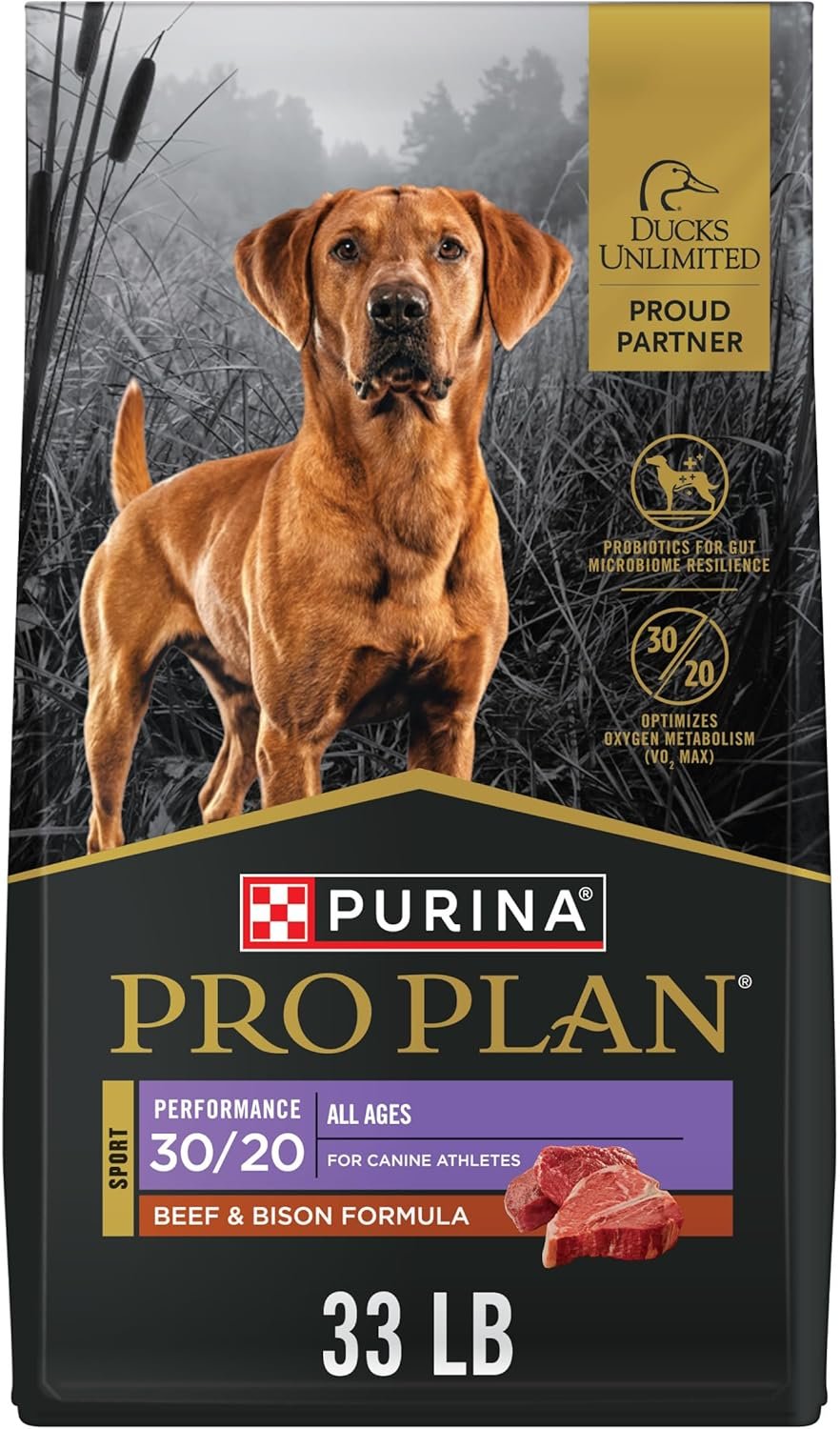 Purina Pro Plan Sport Performance 30/20 Beef and Bison Formula Dry Dog Food – 33 lb. Bag