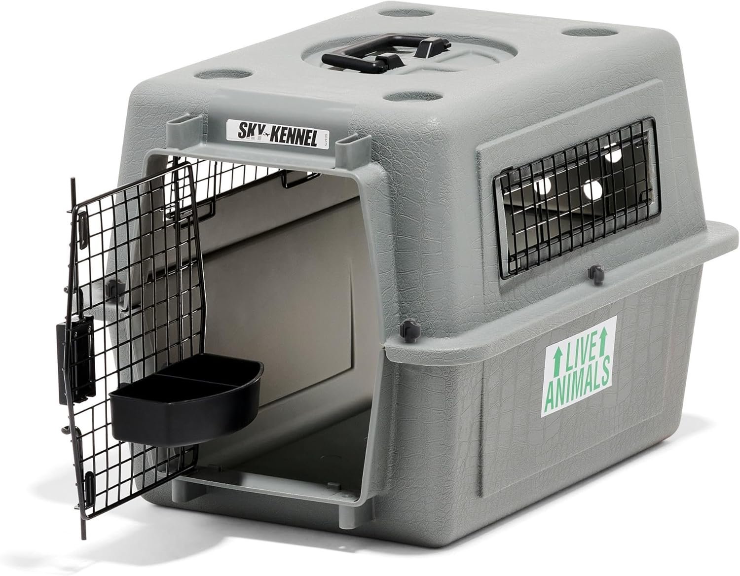 Petmate Sky Kennel For Air and Travel Airline Compliant Dog Crate for Smaller Dog Breeds or Pets up to 15 lbs, Heavy Duty Dog Kennel, Made in the USA- 21″ L