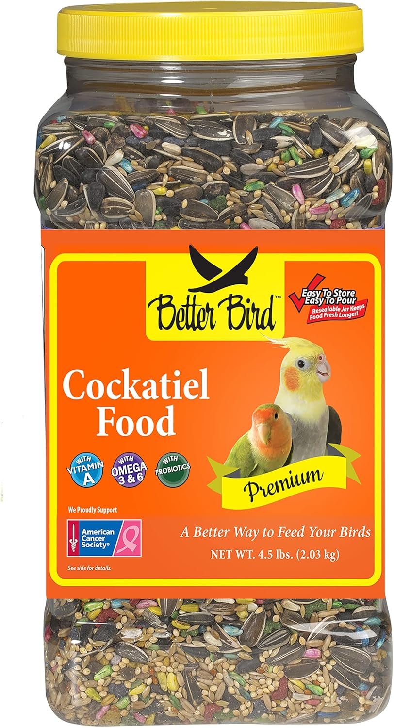 Better Bird, Premium Cockatiel Food, 4.5 lb Jar