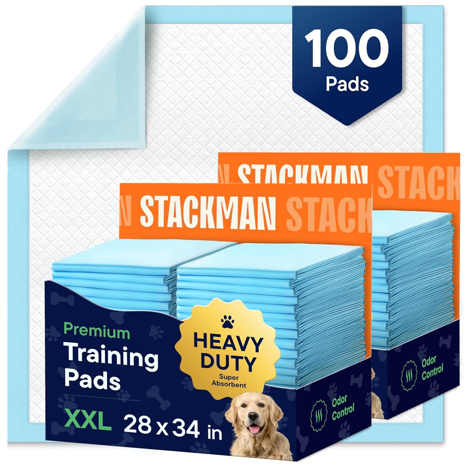 Puppy Pads XL 28×34 [100-COUNT] Dog Pads Extra Large 28″ x 34″ Leak-Proof Dog Pee Pads – Quick-Dry Puppy Pee Pads Pet Potty Training – Heavy Duty Super Absorbent Wee Wee Pads for Dogs Bulk -100 Pack