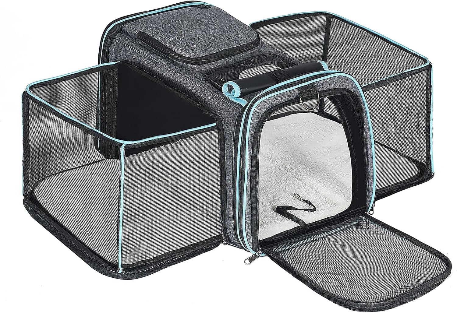Pesen Expandable Dog & Cat Carrier, Airline Approved Soft Pet Carrier, Breathable & Collapsible Design, Ideal for Small Dogs, Cats, Rabbits and Other Small Animals – Larger Expansion Area for Comfort