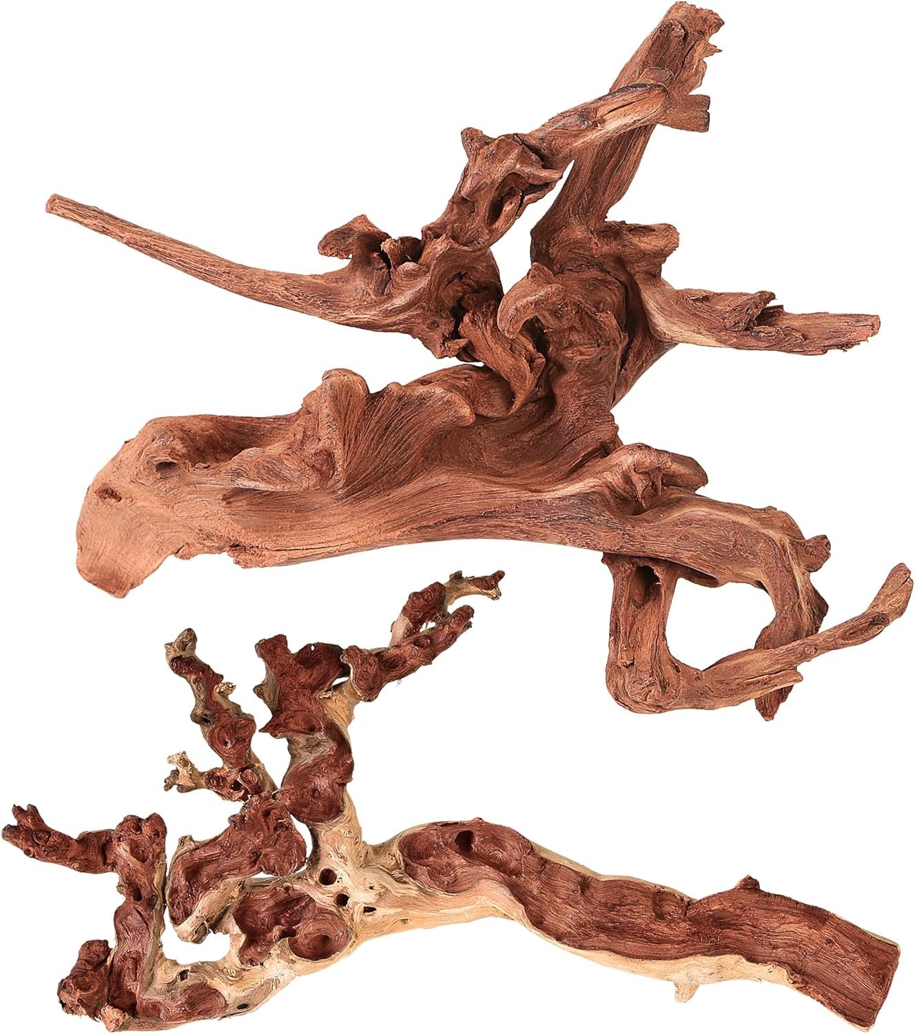 majoywoo Natural Large Coral Driftwood for Aquarium Decor Reptile Decor, Assorted Driftwood Branch 9-14″ 2 Pcs, Fish Tank Decoration…