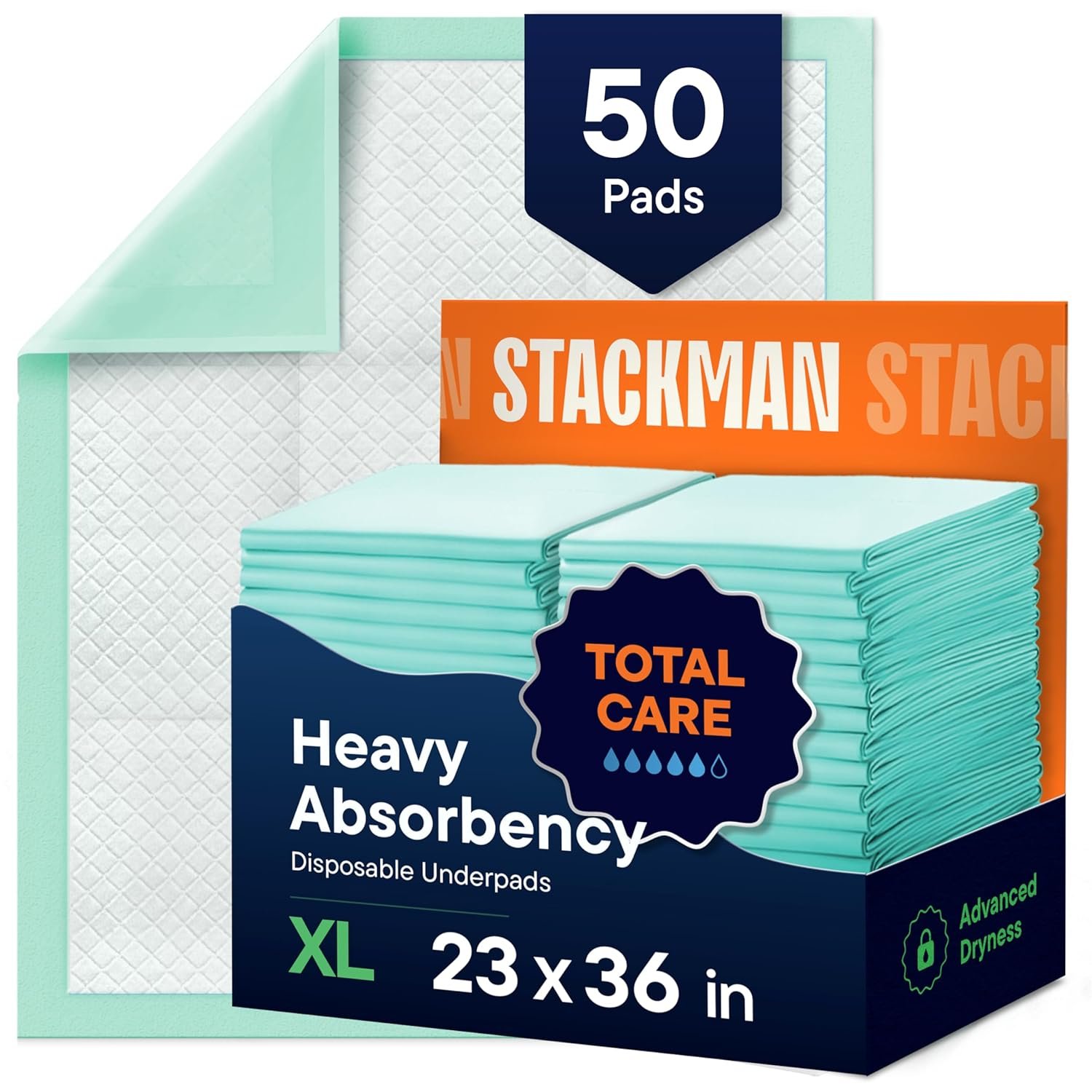 Chucks Pads Disposable [50-Pack] Underpads 23×36 Incontinence Chux Pads Absorbent Fluff Protective Bed Pads, Pee Pads for Babies, Kids, Adults & Elderly | Puppy Pads Large for Training Leak Proof
