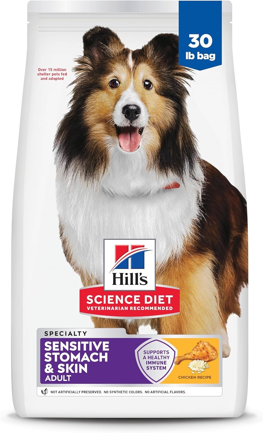 Hill’s Science Diet Adult Sensitive Stomach & Skin Dry Dog Food, Chicken, 30 lb. Bag