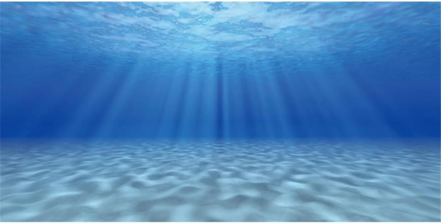 AWERT Undersea Aquarium Backdrop Sunshine Fish Tank Background 24×16 inches | Ocean Floor Underwater World Polyester Background