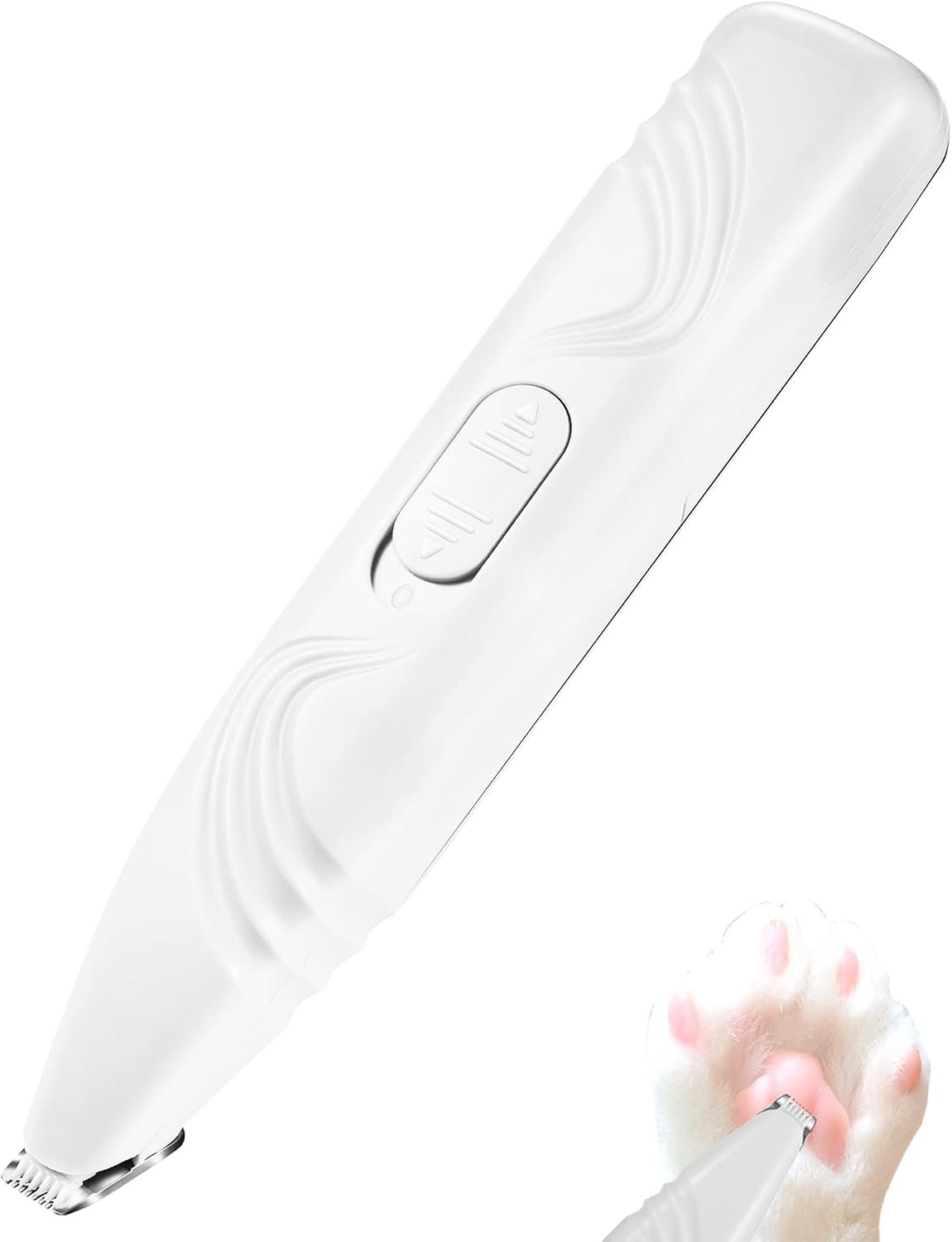 LEYOUFU Dog Paw Trimmer for Grooming, Cordless Electric Small Pet Grooming Clippers Hair Trimmer for Dogs Cats, Low Noise for Trimming Pet’s Hair Around Paws, Eyes, Ears, Face, Rump (White)