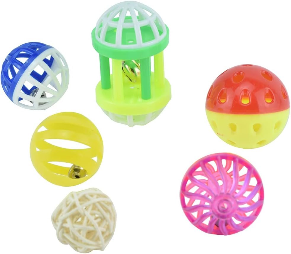 6Pcs Bird Ball Bell Toy Interactive Foraging Treat Feeder Parakeet Foot Toy