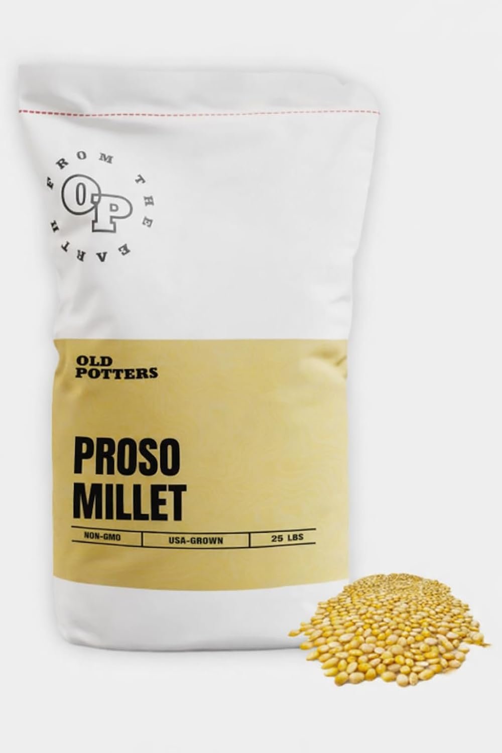 Old Potters Wildlife White Millet for Bird Feeding and Wildlife Bird attracting, Non-GMO and USA Grown, 25 lbs