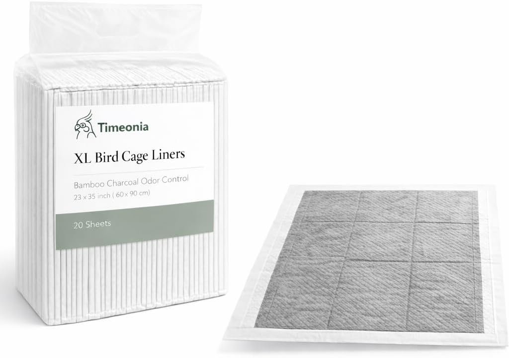 XL Bird Cage Liners 23.6×35.4 20-Pack Bamboo Charcoal Large Parrot