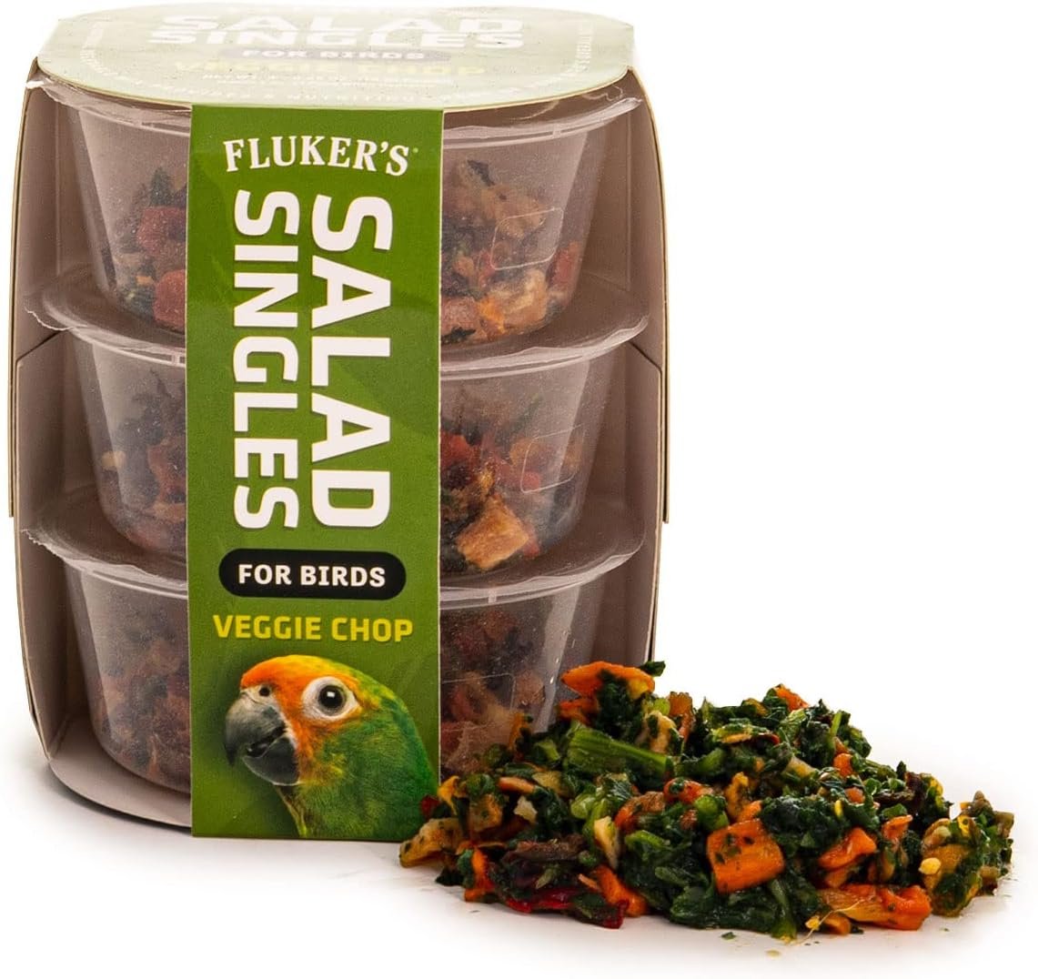 Fluker’s Salad Singles All Natural Veggie Mix, Just Add Water, Great for Parakeets, Cockatiels, Conures, and Parrots, and Other Birds, 3-Pack