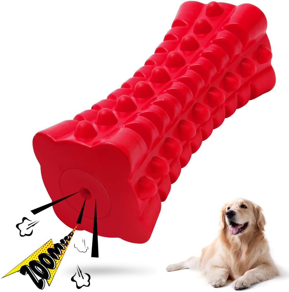 Indestructible Squeaky Dog Toy – Tough Rubber Chew Toy for Aggressive Large Dogs, Durable and Safe for Interactive Play