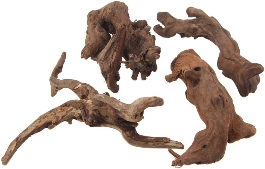 emours Driftwood Branches Reptiles Aquarium Decoration Assorted Size,(6-10 inch in Length),4 Pieces