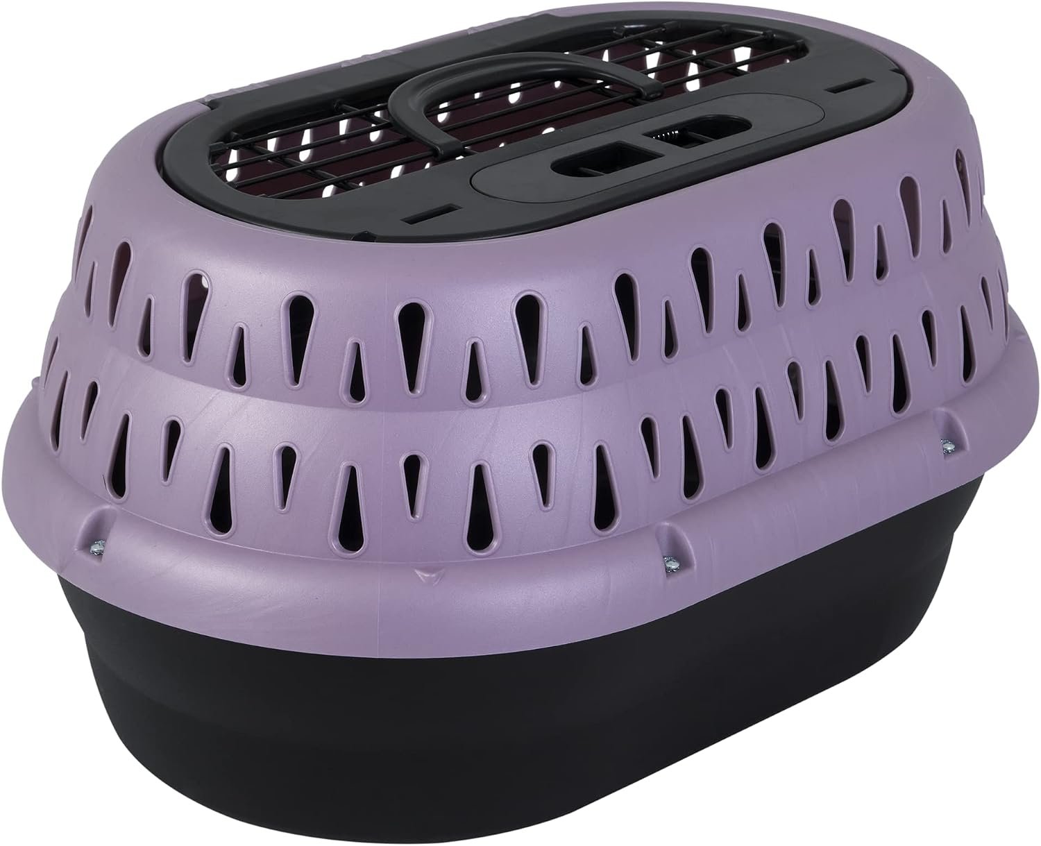 Petmate Top Load Plastic Cat Kennel, One-Door, 19in, Purple | for Small Dogs, Puppies and Cats, Top Loading Carrier for Pets Up to 10 lbs, Made in USA