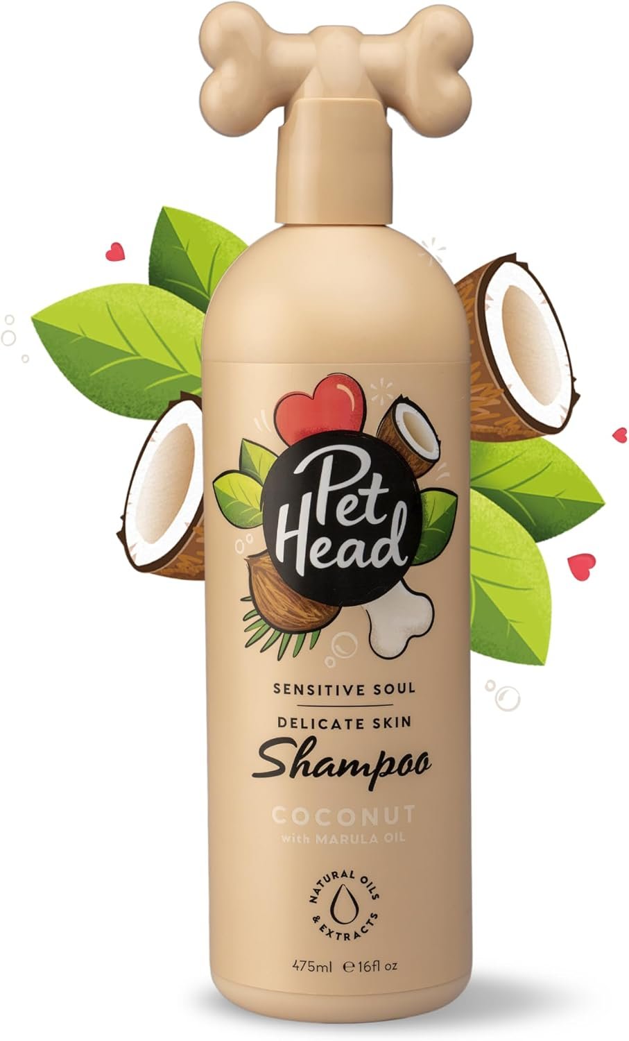 Pet Head Sensitive Soul Dog Shampoo | Coconut Scent | 16fl oz. | Shampoo for Dogs with Sensitive Skin | Moisturizing | Professional Grooming | Gentle Formula for Puppies | Made in USA