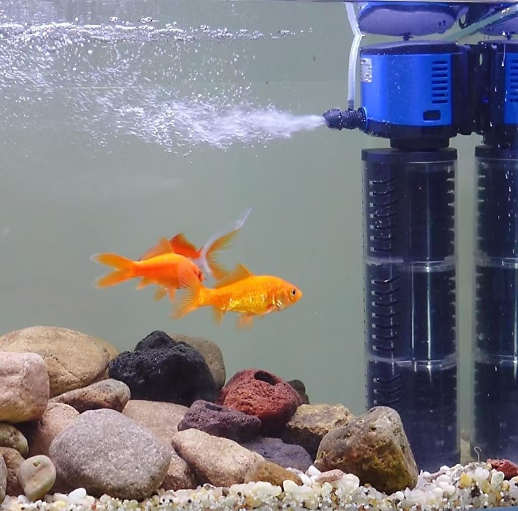 TARARIUM 20-75 Gal Aquarium Filter for Fish Tank, 4-in-1,Clear View Housing | Reusable Bio-Sponge Filtration, Flexible 1–3 Compartments, Internal Filter, Aeration, Saltwater Freshwater, Easy Setup,264GPH