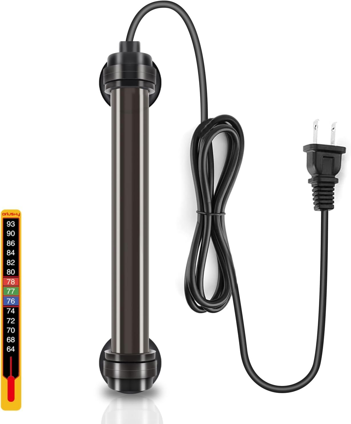 Orlushy Submersible Aquarium Heater, Fish Tank Heater with Free Thermometer for Freshwater and Saltwater Tank