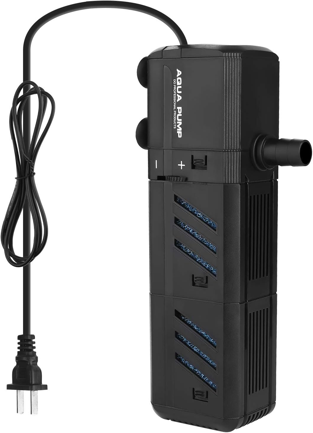 Submersible Aquarium Internal Filter, Adjustable Fish Tank Filter with Water Pump for Fish Tank (400GPH, 15W)