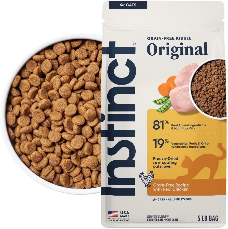 Instinct Original Dry Cat Food, Raw Coated Kibble, Real Chicken, 5 lb. Bag