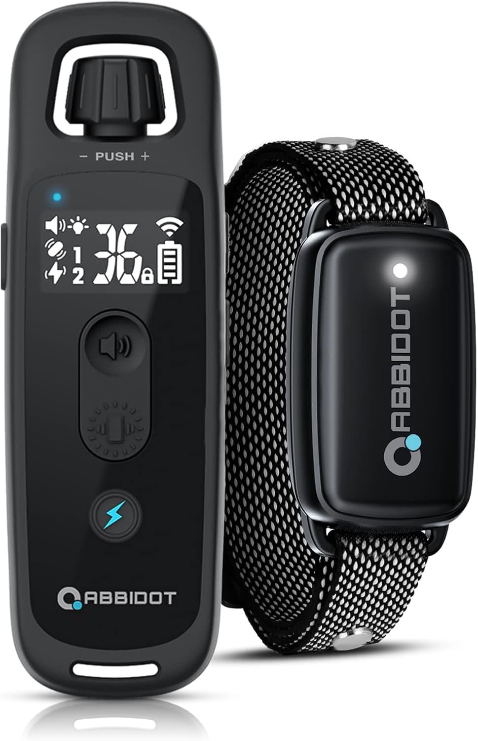 ABBIDOT Shock Collar for Dogs, 3300 FT Dog Training Collar with Remote, IPX7 Waterproof with 4 Training Modes, Rechargeable E-Collar for Small Medium Large Dogs (15-120 lbs)