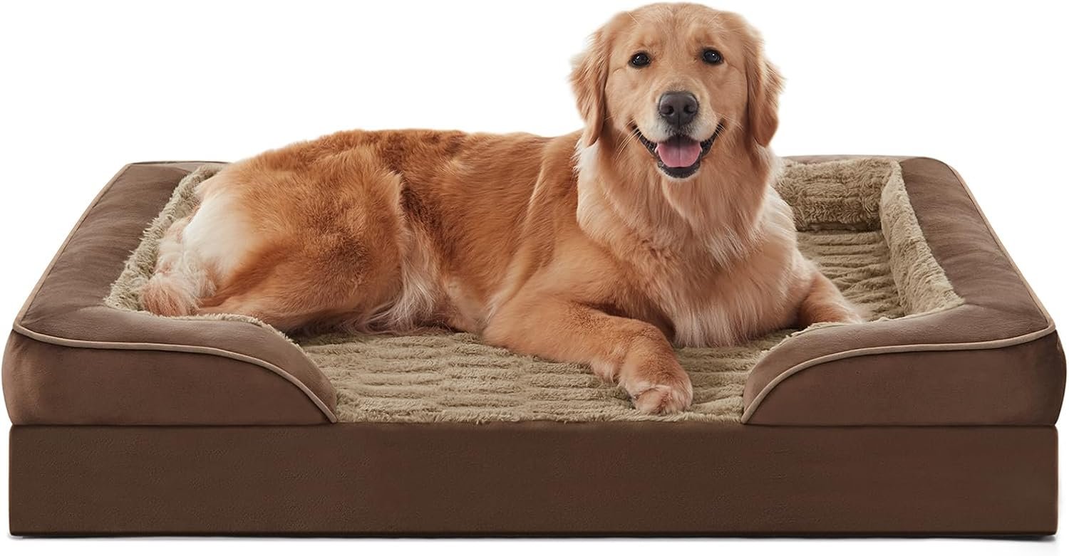 FURTIME Orthopedic Supportive Large Dog Bed, XL Waterproof Pet Bed