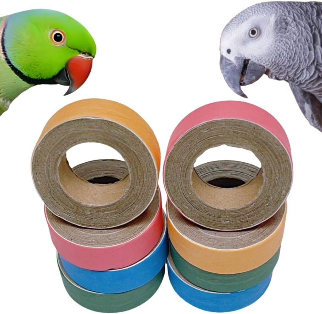 8Pcs 1.75inch Fatty Bagels Bird Toys for Parrots Durable Cardboard Bird Chew Shredding Foraging Foot for Medium and Large Parrot Amazons Mini Macaws African Greys Cockatoos Eclectus Senegal