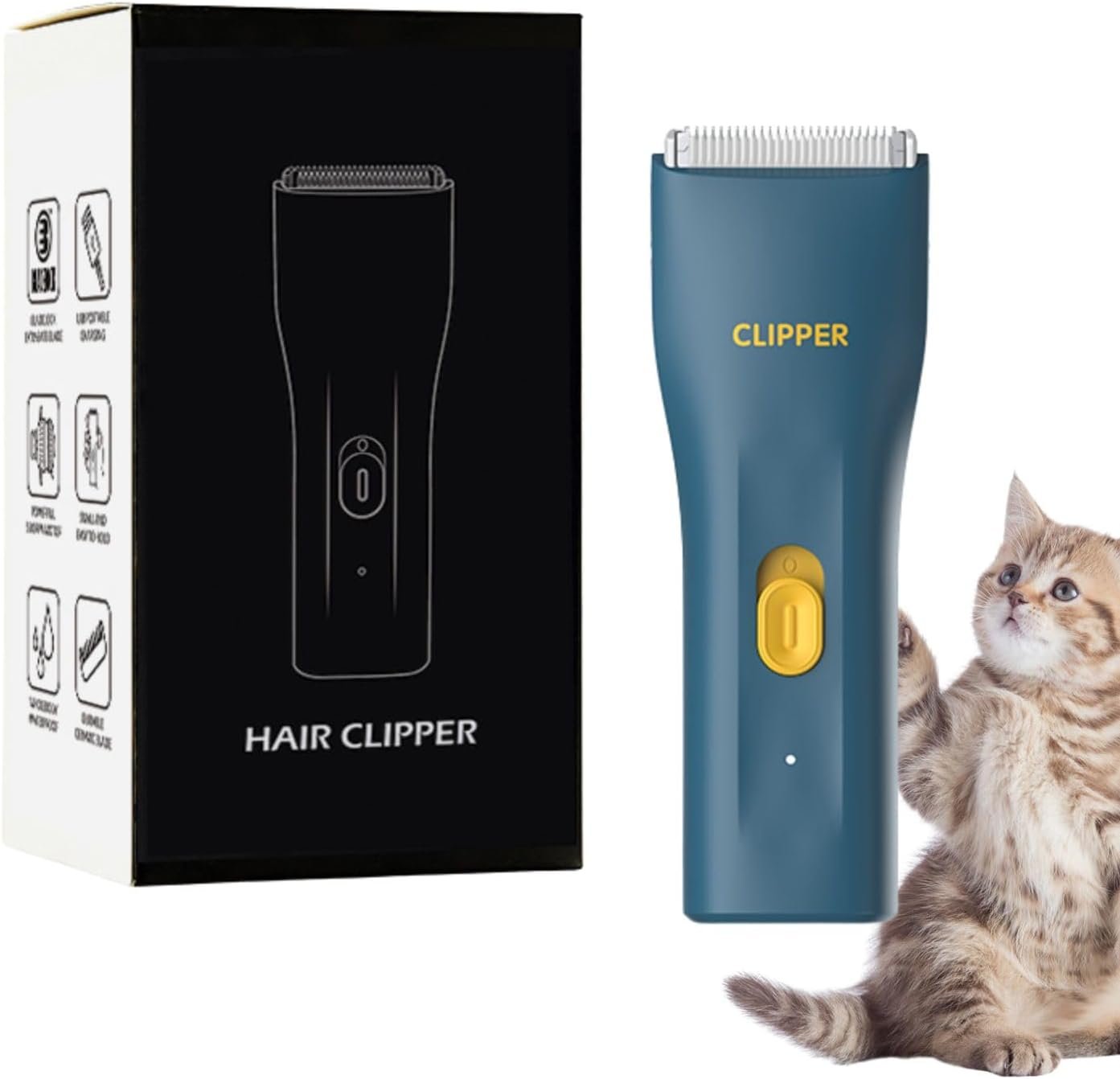 Dog Grooming Kit Clipper for Thick Coat | Low Noise, Cordless Cat Hair Trimmer, Rechargeable Shaver Pet Grooming Tools