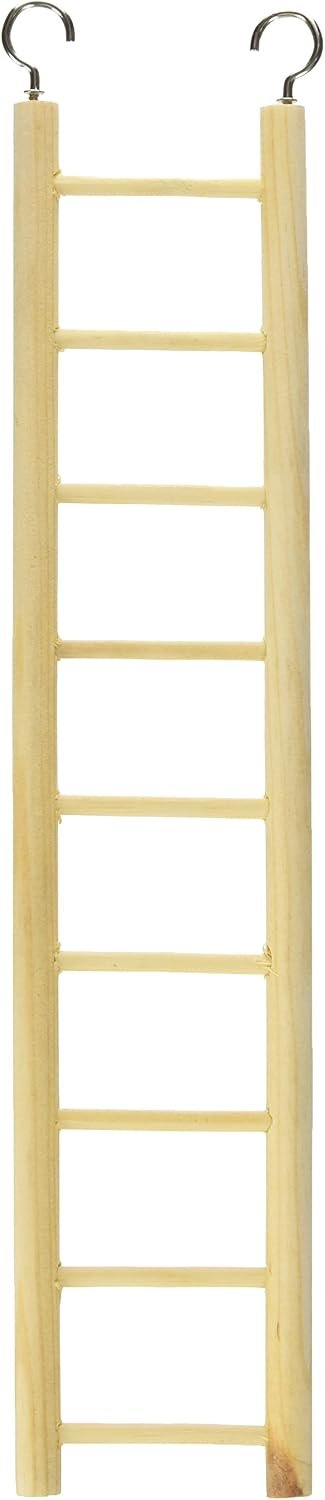 Prevue Pet Products BPV385 Birdie Basics 9-Step Wood Ladder for Bird, 14-1/2-Inch | Accessories for Small to Medium Birds, Hanging Birdcage Toy for Climbing, Mental Enrichment, and Interactive Play