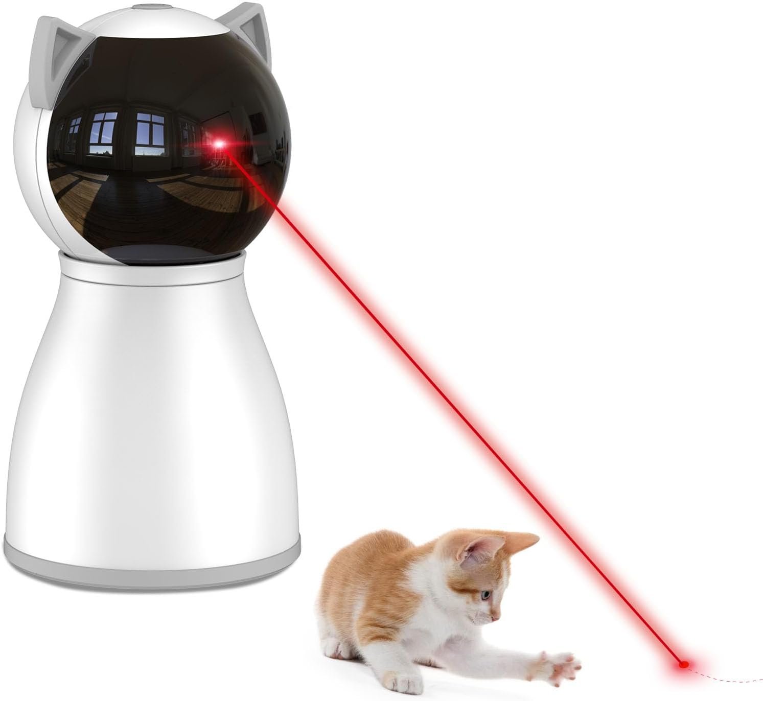 YVE LIFE Interactive Cat Toys Laser for Indoor Cats,Automatic Kitten Toys | 4th Gen Motion Activated Real Random Trajectory Laser Pointer Cat Toy, USB Rechargeable Cat Enrichment Toys