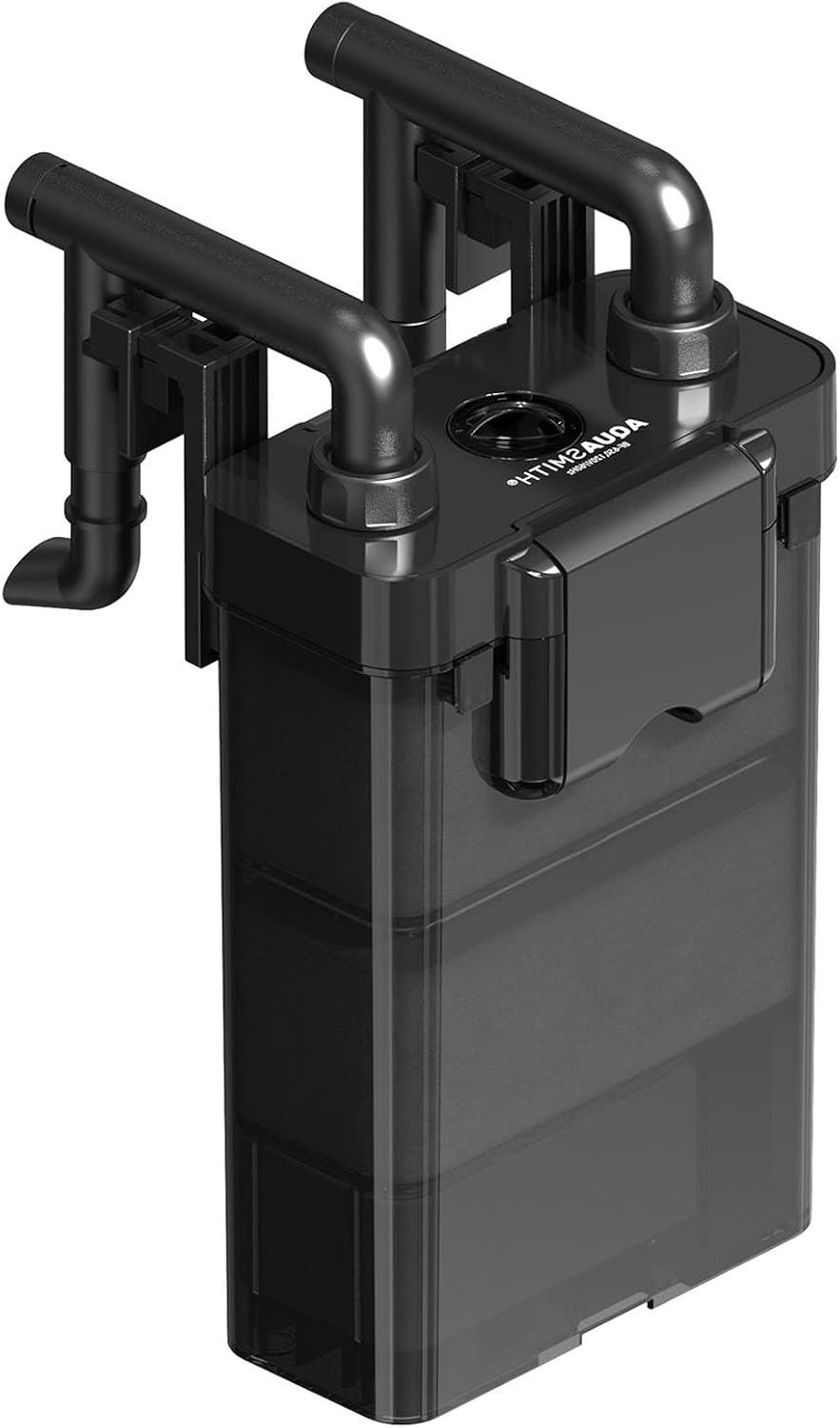AQUASMITH Hang on Back Aquarium Filter,Ultra-Quiet Small Canister Filter,Multi-Layered Filtration,Bottom Anti-Dry Burn Motor,Extra-Large Filter (92GPH（for 5-20 Gallon）)
