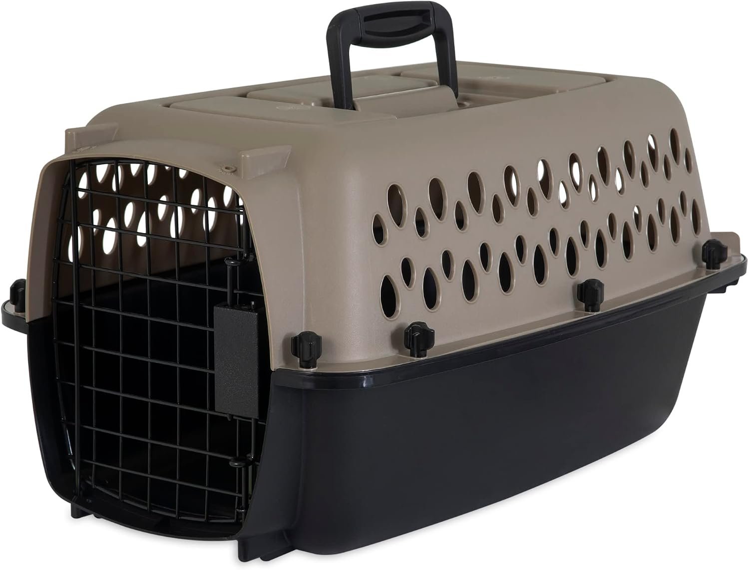 Petmate Vari Dog Kennel, Carrier, XS 19in, Up to 10lbs, Taupe | Airline Friendly and Made of Durable Plastic, This Pet Crate Works Great for Home and Travel