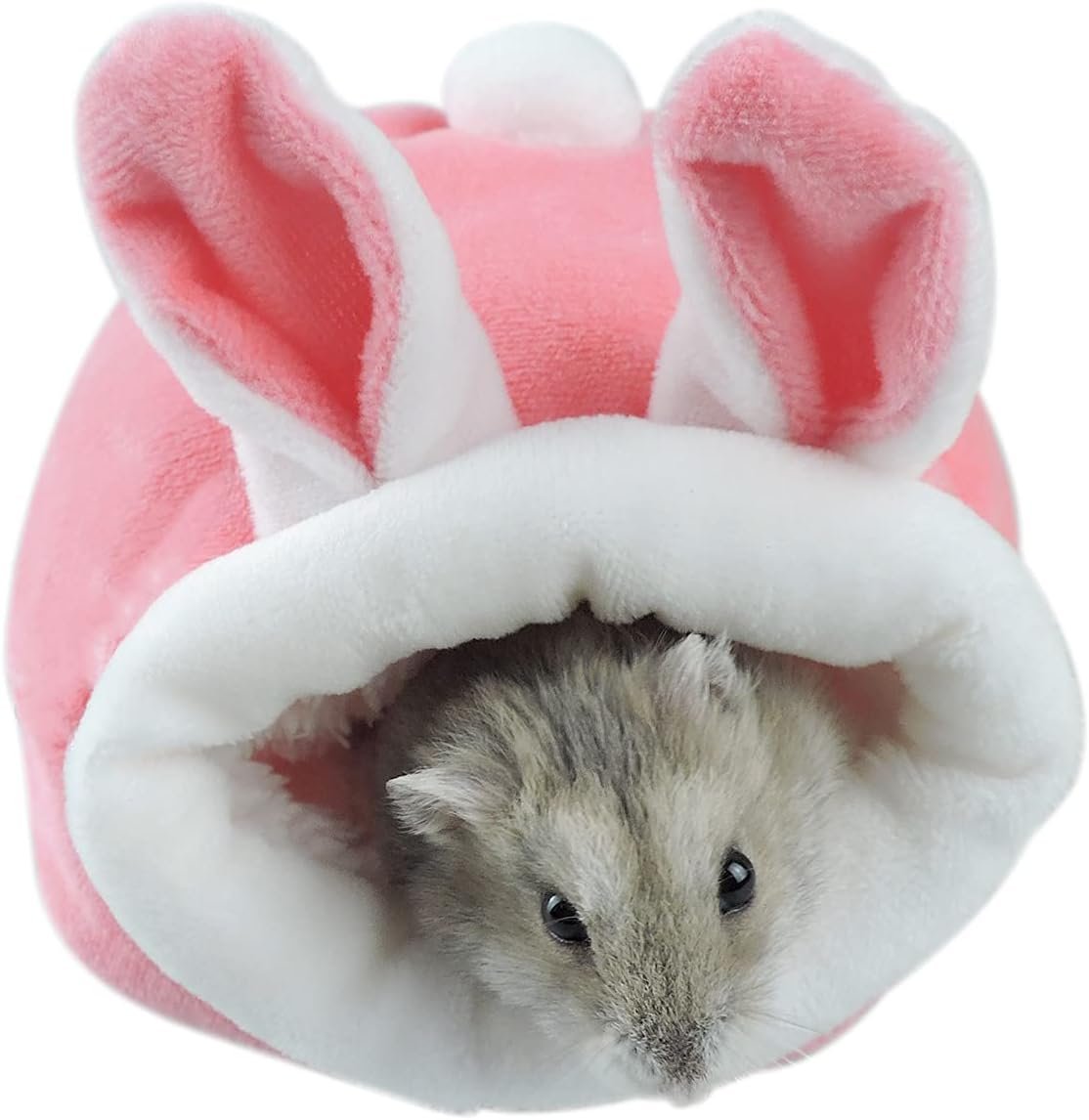 WishLotus Hamster Bed, Mini Soft and Warm Hamster House Cute Non-Slip Hamster Sleeping nest Small Animals Bedding House for Dwarf Hamsters, Mini Hedgehogs and Small Pets (Pink)