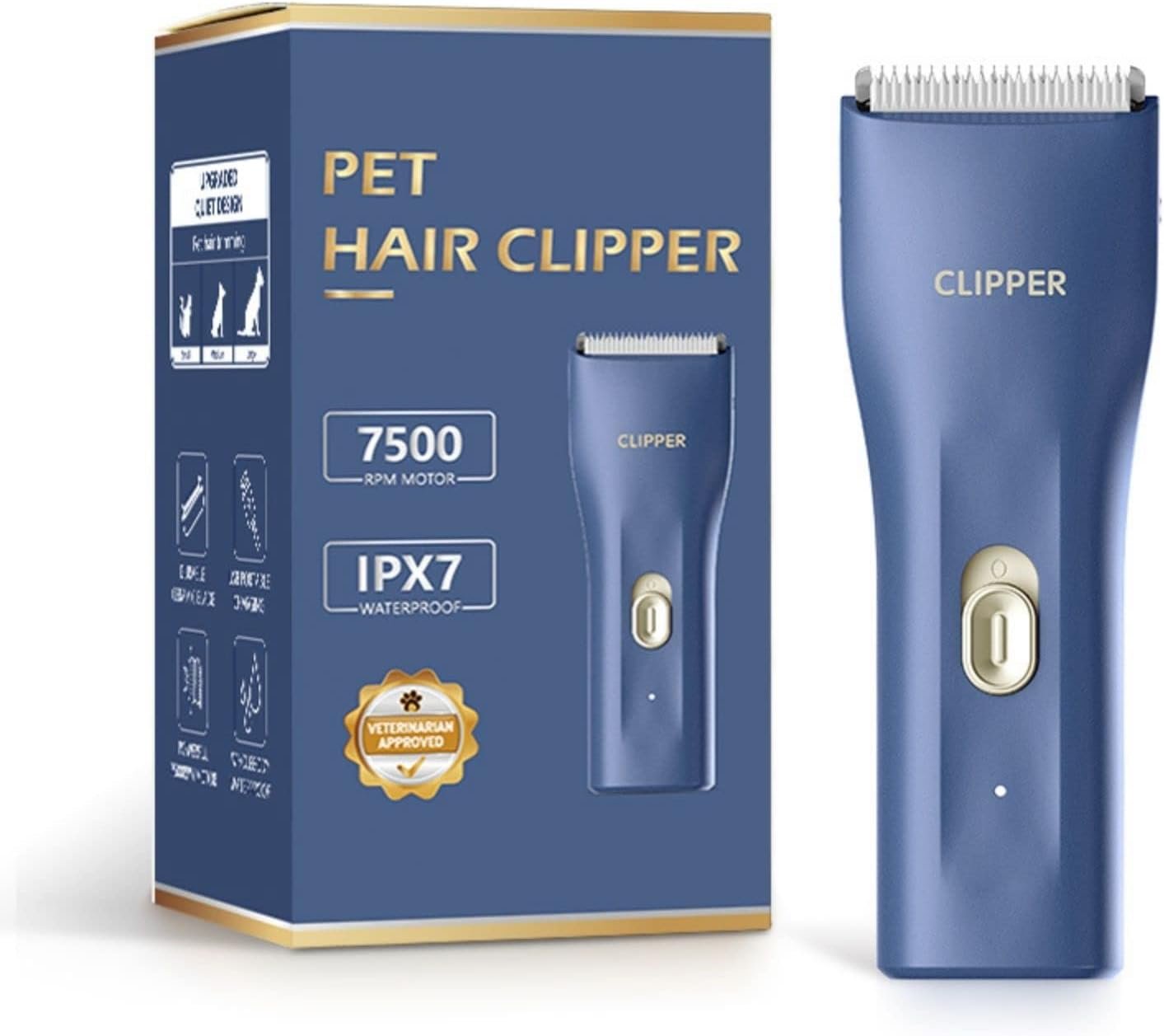 Dog Cat Home Hair Waterproof Clipper Portable Pet Shaver | Rechargeable Pet Grooming Tool, Low Noise, Cordless Cat Trimmer for Matted Hair