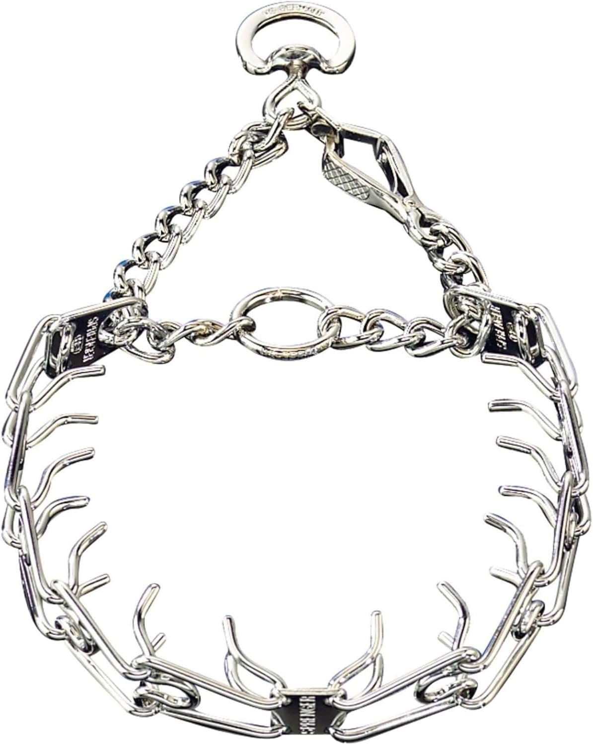 Herm Sprenger Chrome Plated Steel Training Prong Collar with Quick Release Snap for Dogs, 23in (58cm) x 3.2mm, (Neck Size UP to 19 inches)