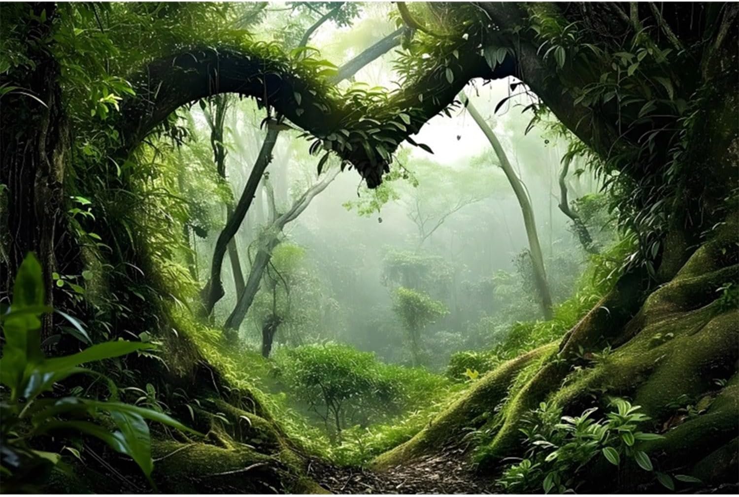 24×12 in Green Tree Reptile Habitat Background Rainforest Aquarium Backdrop