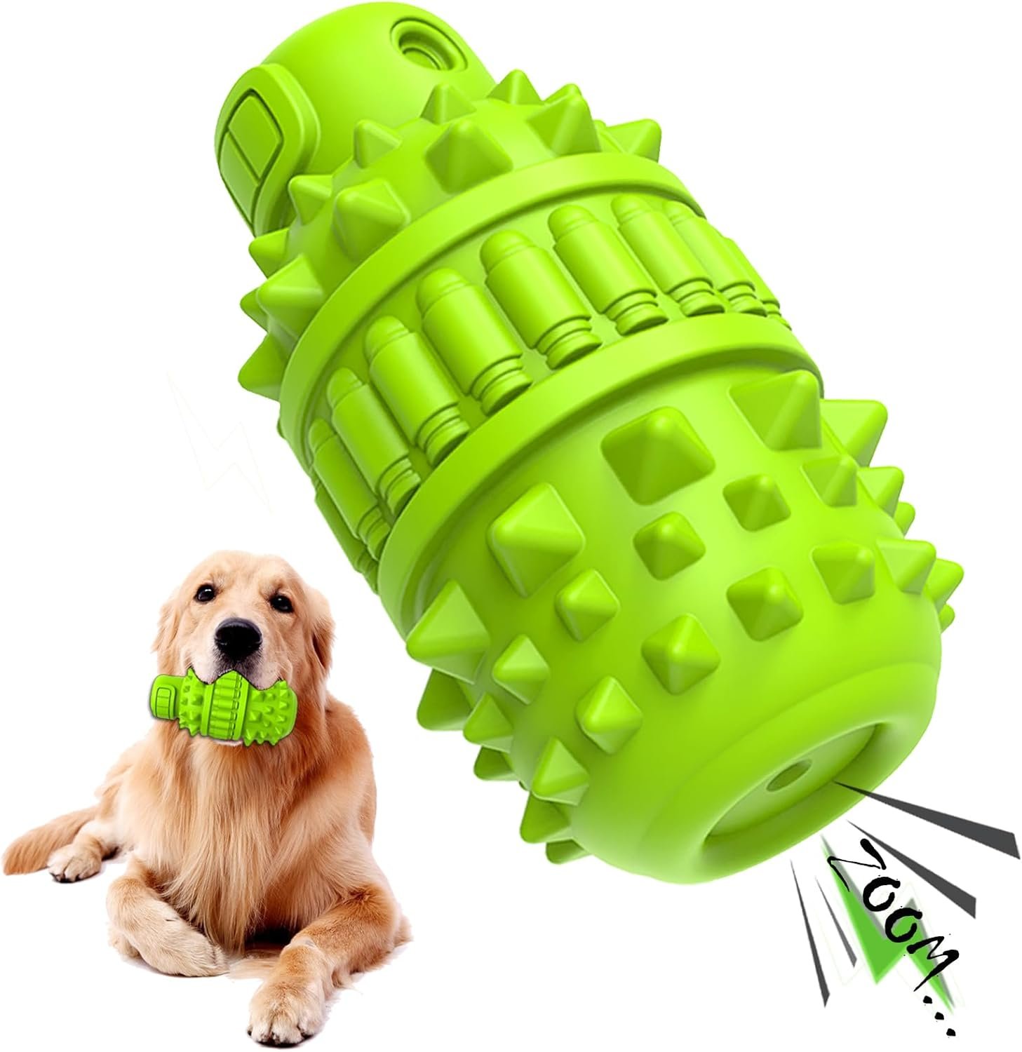 PIFFZEDO Natural Rubber Squeaky Dog Chew Toy for Large Aggressive Chewers