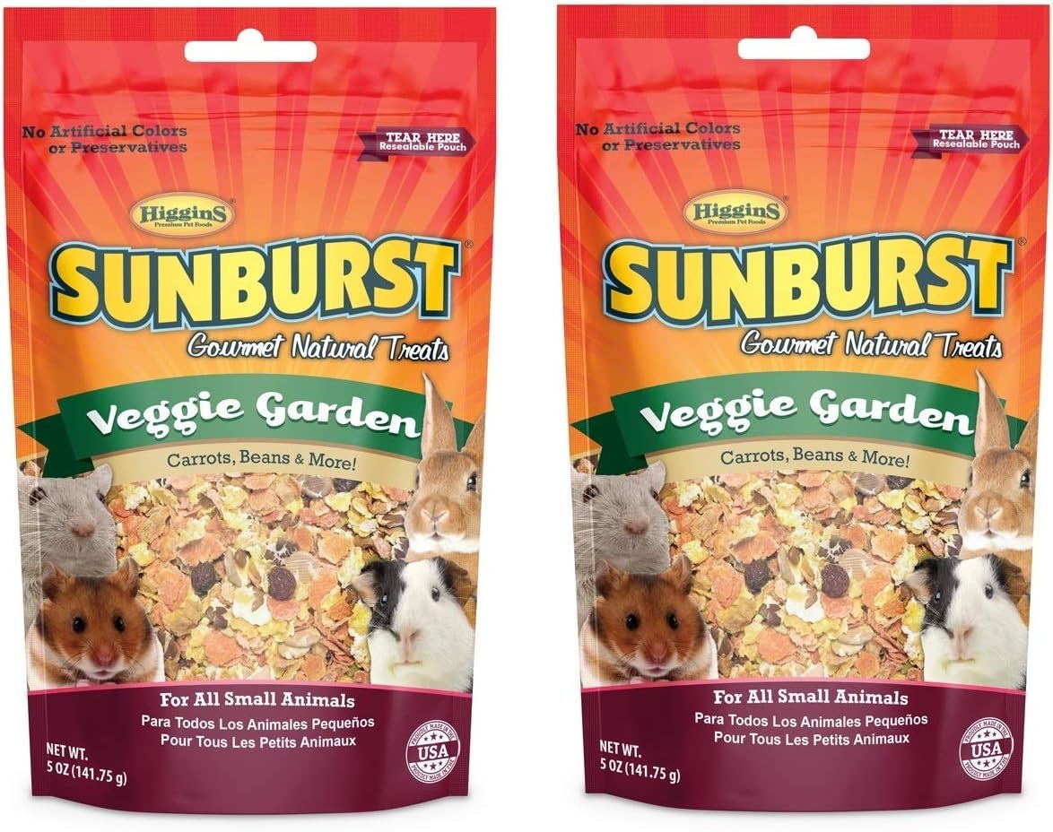 Higgins Sunburst Veggie Garden, 5 Ounces, Gourmet Natural Treats for All Small Animals (2 Pack – 5 Ounces)