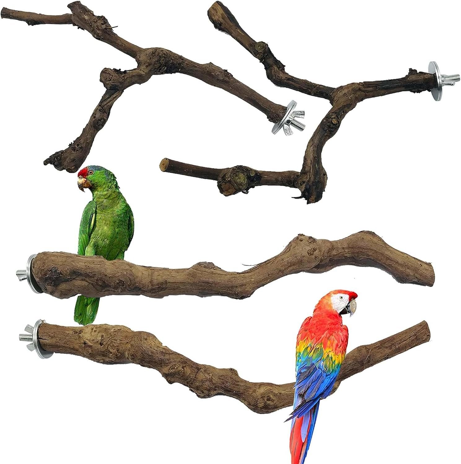 4PCS Bird Perch Natural Grape Stick Bird Standing Stick Grapevine