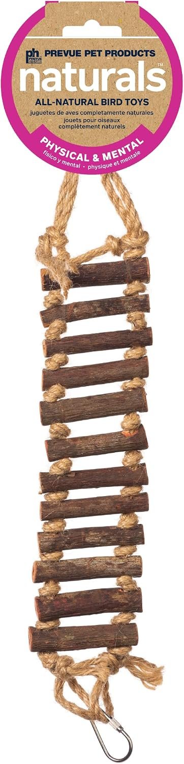Prevue Pet Products Rope Ladder Bird Toy Hanging Birdcage Toy for Climbing | Accessories for Small to Medium Birds, Foot Exercise, Beak Use, Mental Enrichment, and Interactive Play