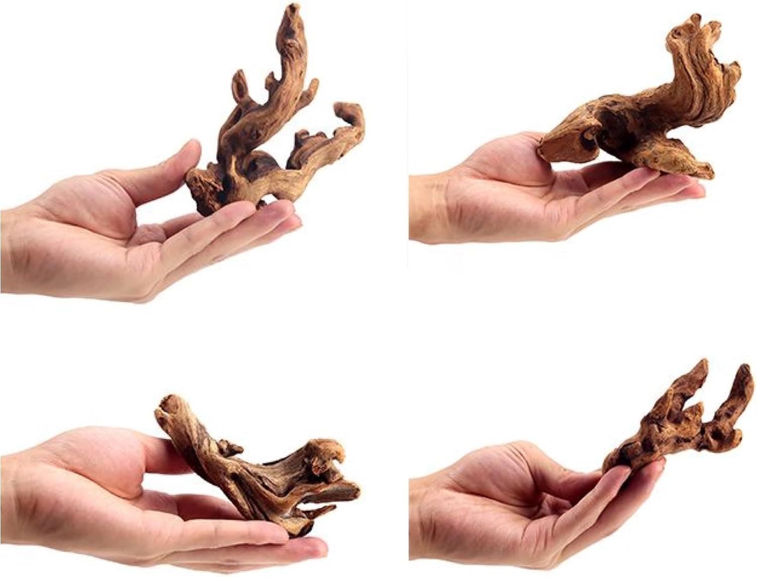 YZHZOM Small Natural Driftwood for Aquarium Styling Carefully Selected Natural Aquarium Decor Driftwood for Reptile Tank Reptile Tank Wood Decor (Driftwood 4-6inch 4pcs)